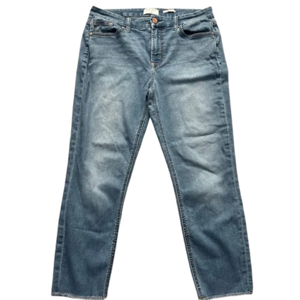 7 For All Mankind JEN 7 Women’s Cropped Skinny Jeans Blue Stretchy Denim Size 10